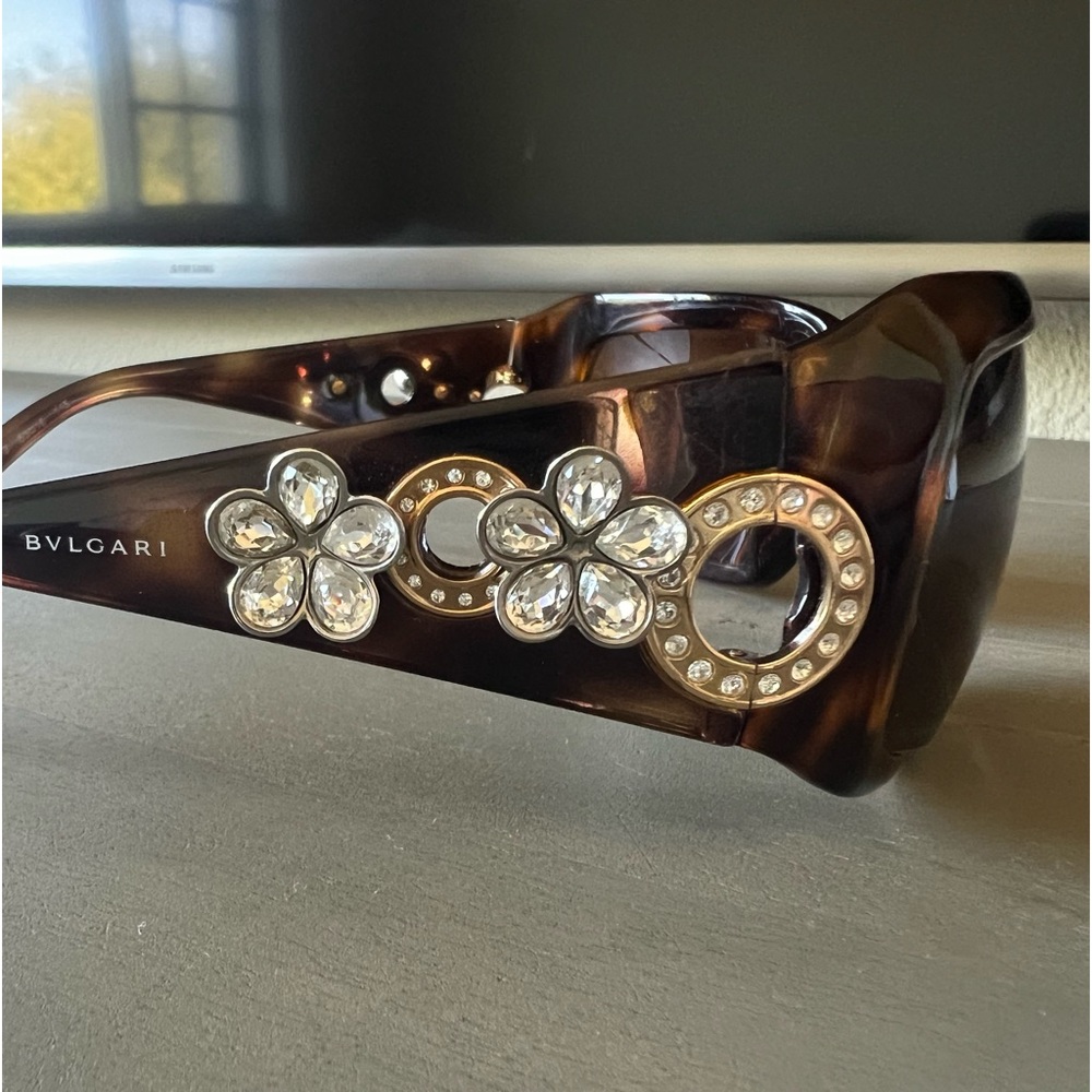 Limited edition authentic Bvlgari sunglasses with jeweled handles